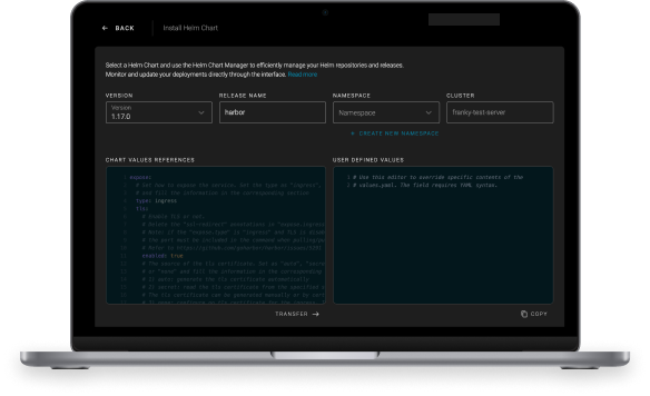 Deploy Helm charts from our workspace